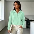 thumbnail image 7 of LNZGNM Polo Shirts for Women Long Sleeve Collared Classic Comfortable with Lightweight Top Smart Daily Leisure,Light Green(XXL), 7 of 7