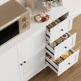 thumbnail image 4 of 67 in Tall Kitchen Pantry Cabinet with Microwave Shelf Sideboard Hutch Storage Cabinet with Doors Shelves and Drawers Wooden Coffee Bar Sideboard Buffet Cabinets with Storage for Office White, 4 of 7