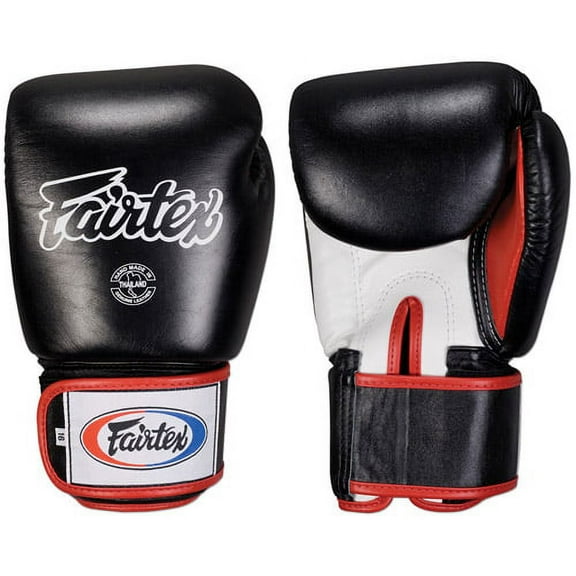 Fairtex Muay Thai-Style Sparring Gloves 12 oz Black / White