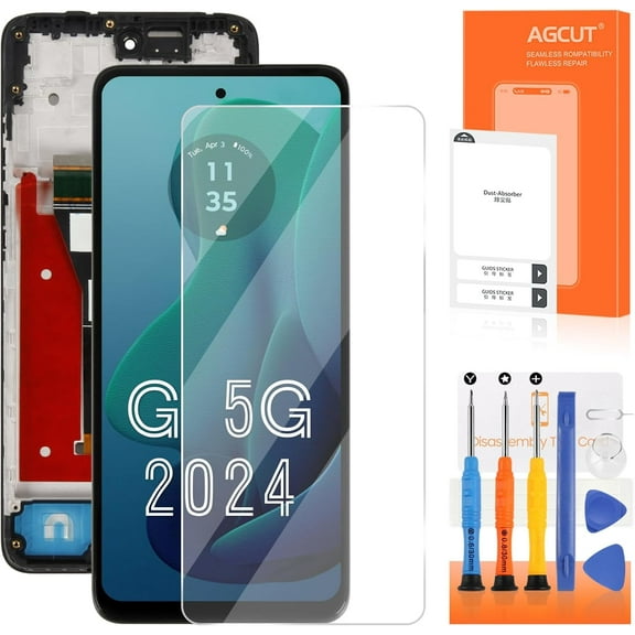 XT2417-1 LCD for Moto G 5G 2024 Screen Replacement for Moto G 5G 2024 LCD Display Touch XT2417 XT2417-6 LCD Digitizer Touch Screen Assembly Repair Part with Frame
