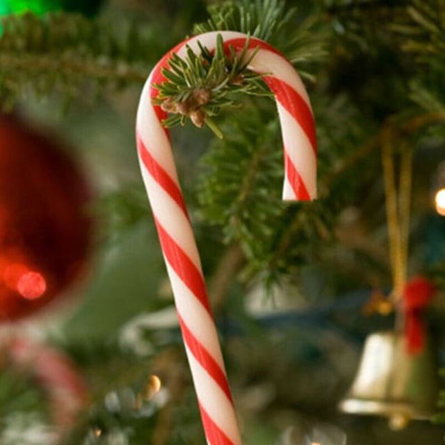 12 bastones de caramelo navideños de 15 cm, adornos colgantes para árbol de Navidad