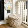 thumbnail image 6 of Handwoven Cotton Rope Storage Basket Set with Lids | 1-Piece Round Nesting Baskets for Easter Eggs, Snacks & Home Organization | Farmhouse Decor in Beige, 6 of 6
