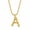 A, variant on MATROOY Men Women 26 Initial Letter Gold Chain Necklace A-Z Pendant Stainless Steel-L