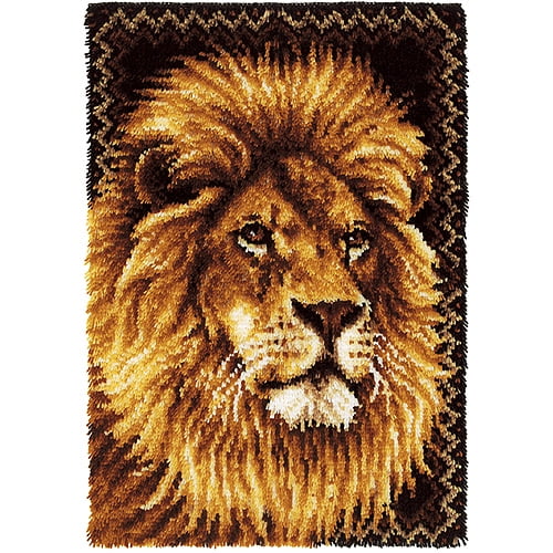 Caron Wonderart Latch Hook Kit, Lion