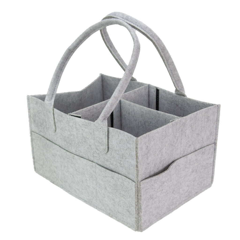 grey felt nappy caddy