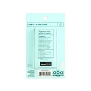 onn 6ft USB-C to USB-A Charging Cable, USB-IF Certified, Compatible with iPhone 17/16/15, Samsung Galaxy, Note, Pixel Devices, More, Black
