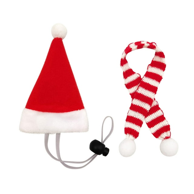 Agiferg Christmas Hat With Elastic Lock Red Green Small Hat Scarf Red White Red Green Bib