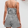thumbnail image 4 of cfhntfmh Womens Loose Sleeveless Jumpsuits Spaghetti Strap V Neck Tops Striped Adjustable Belt Shorts Rompers, 4 of 4