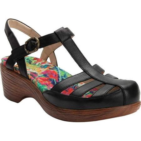Alegria by PG Lite Alegria Summer Clog Sandal in Black Leather at Nordstrom, Size 10Us