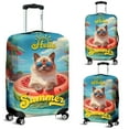 thumbnail image 2 of Hello Summer Ragdoll Pool Day on Watermelon Float Travel Luggage Cover Cat Lover Kitten Owner Gifts Idea Suitcase Dust Protective Decor - 13008, 2 of 5