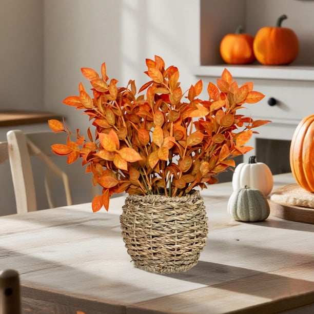 Decoraciones de otoño para el hogar, flores simuladas, decoraciones de escritorio, Acción de Gracias, decoraciones de escritorio, sala de estar, oficina, baño, cocina, decoraciones de otoño, plantas v