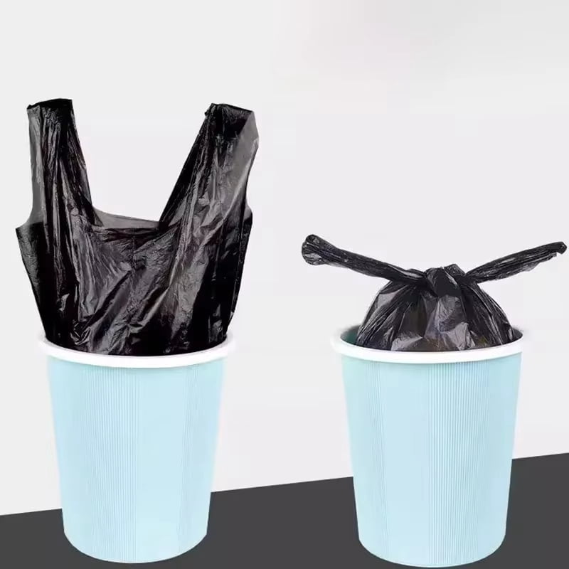 Totoro Hero Thickened Black Garbage Bag Trash Pouch Household Disposable Garbage Bag Vest Type Plastic Trash Bags for Kitchen Toilet Office