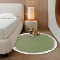 thumbnail image 2 of Round Rugs 4Ft, Sage Green Round Area Rug Washable Indoor Throw Carpet, Farmhouse Solid Color Art Shabby Soft Non Slip Circle Rug for Kitchen Nursery Room Home Decor Aesthetic, 2 of 8