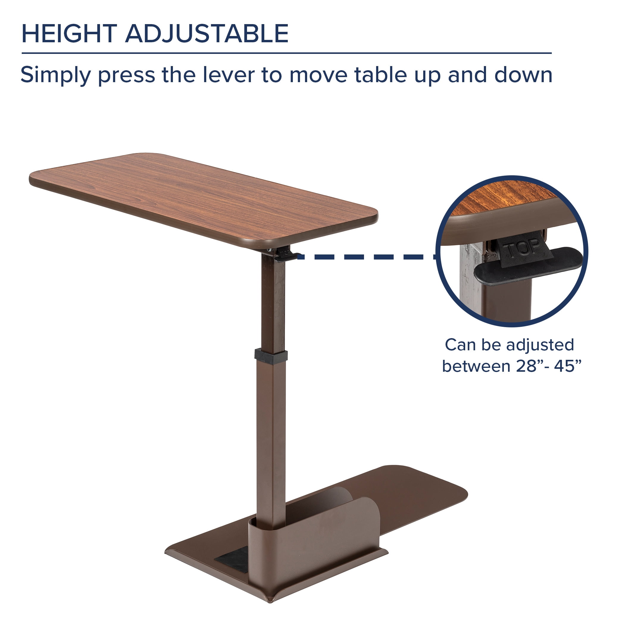 Overbed Table for Lift Chairs, Standard Recliners, or Couches