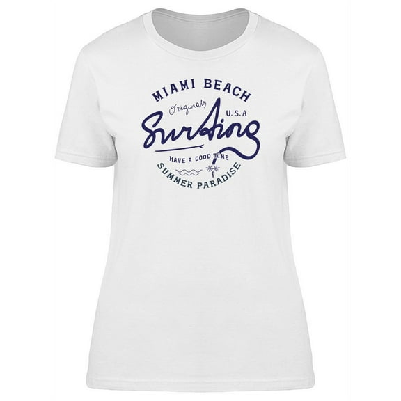 Miami Beach Summer Paradise T-Shirt Women -Image by Shutterstock, Female Large
