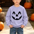 thumbnail image 6 of fnnxnal Hall-oween Sweatshirt for Girls, Purple Pumpkin Face Crewneck Pullover Long Sleeve Top, Kids 2-13 Years Fall Outfit.,Size 9-10 T, 6 of 8