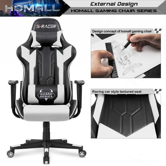 Homall Gaming Office Chair Racing Style High Back Pu Leather Homall Gaming Office Chair Racing Style High Back Pu Leather Computer Desk Executive And Ergonomic Swivel With Headrest Lumbar Support