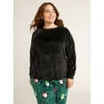 thumbnail image 5 of Joyspun Women's Plush Sleep Top with Long Sleeves, Sizes XS-3X, 5 of 6