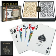 Copag Poker Size Regular Index 1546 Cartes à jouer 2 jeux (Configuration Black Gold)