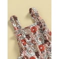 thumbnail image 5 of Bagilaanoe Toddler Baby Girl Summer Jumpsuit Sleeveless Floral Print Romper Overalls 6M 12M 18M 24M 3T 4T Kids Flare Long Pants Casual Outfits, 5 of 8