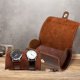 thumbnail image 3 of Caja de reloj de cuero de caballo vintage, dos cajas de almacenamiento portátiles para viajes al aire libre para relojes de pareja, 3 of 5