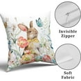 thumbnail image 4 of Spring Throw Pillow Covers - Watercolor Bunny in Flowers Cotton Pillow Cases Decorative for Easter Rabbit Decor Couch Sofa Bedroom Living Room 18x18 Inch Set of 2, 4 of 6