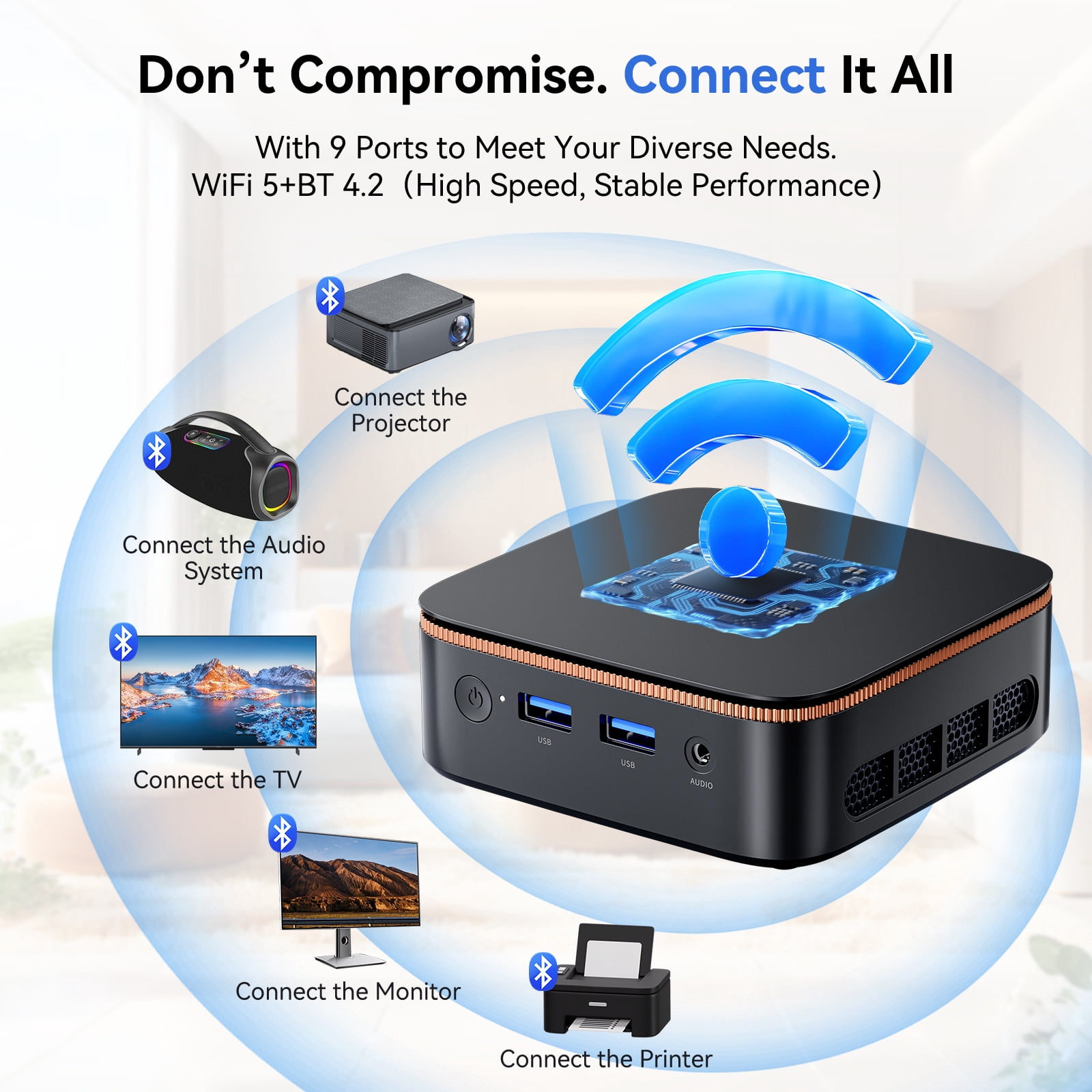 Blackview Mini PC 16GB RAM 512GB SSD, AMD Ryzen 3300U(Up to 3.5 GHz) Small Desktop Computer Windows 11 Pro with 3-Year Warranty, Dual 4K@60Hz, WiFi 6/Bluetooth 5.2, Mini Computers for Home/Business