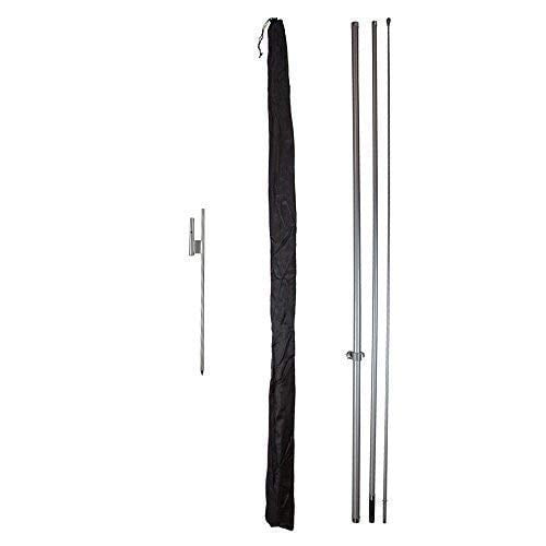 YaeTek 15ft 4-Piece Aluminum Flagpole for Swooper Feather Flags 