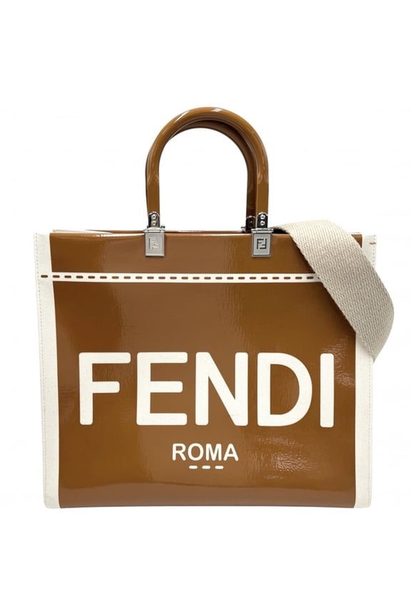 Pre-Owned Fendi Women's Sunshine Medium Shopper Handbag Tote Bag Shoulder FENDI 8BH386 Canvas...