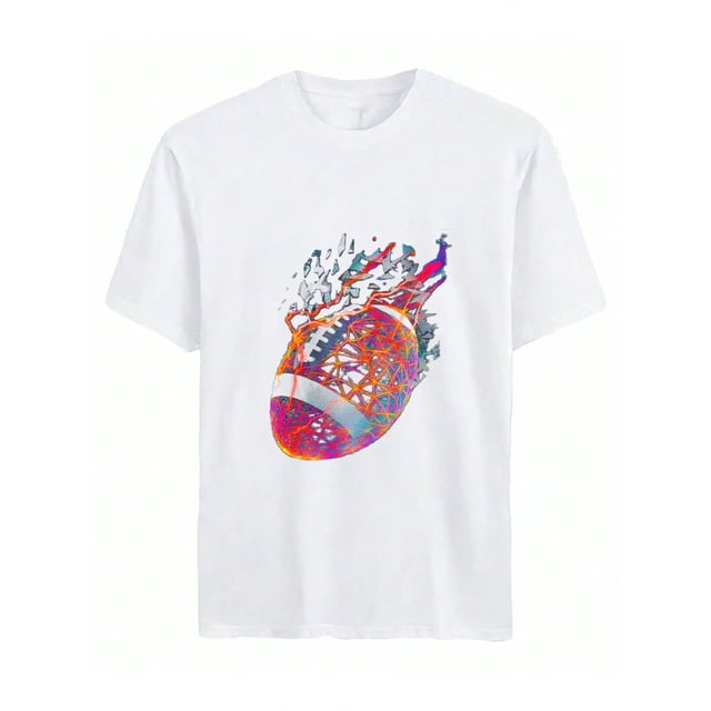 Football Explosion Dynamic Design Athletic Match Day Gear Unisex T-Shirt W136, up to Size 3XL