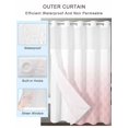 thumbnail image 2 of No Hook Cloth Fabric Shower Curtain with Snap in Liner, Moroccan Pink Waterproof Shower Curtains Set with See Through Top Window, Abstract Geometric Plaid Gradient Bath Curtains Shower 72"x96", 2 of 6