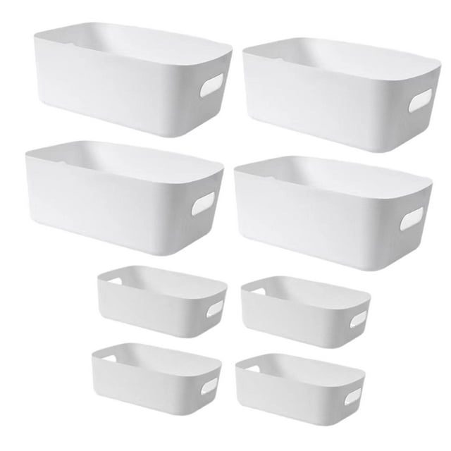 8 Pieces Vanity Holder Table Organizers Desk Multipurpose Lightweight Desktop white