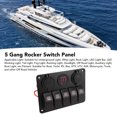 thumbnail image 4 of 5 Gang Aluminum Alloy IP65 Water Resistant Rocker Switch Panel with Dual USB Cigar Lighter Voltmeter, 4 of 7
