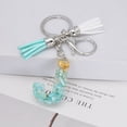thumbnail image 2 of Giunmcul Festival Gift Green Tassel Letter Keychain, Crystal Drop Glue, Gold Foil, Stone Jewelry, Pendant, Bag, Keychain, 2 of 2