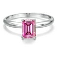thumbnail image 3 of Gem Stone King 14K White Gold Pink Moissanite Solitaire Engagement Ring for Women | 1.00 Cttw | Octagon 7X5MM | Gemstone Birthstone | Size 6, 3 of 6