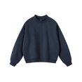 thumbnail image 3 of Men's Crewneck Sweatshirt Solid Color Pullover Top with Ribbed Trim Relaxed Fit Fall Casual Sweatshirts, 3 of 4