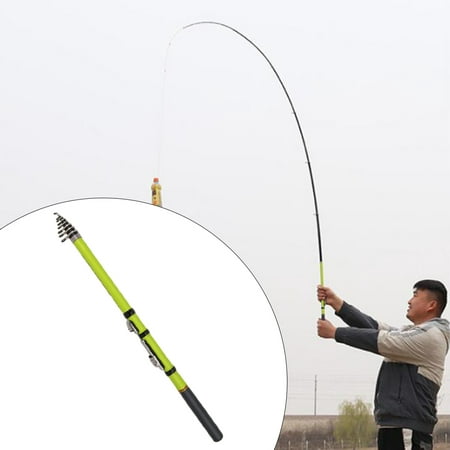 Carbon Fiber Telescopic Fishing Rod with Reel Seat for Sea saltwater and  freshwater, Ultralight Weight, Fatigue - Green, 1.5m 