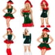 thumbnail image 2 of Disfraz navideño de campana verde para actuación de Papá Noel jugando por la noche con uniforme sin hombros, 2 of 6