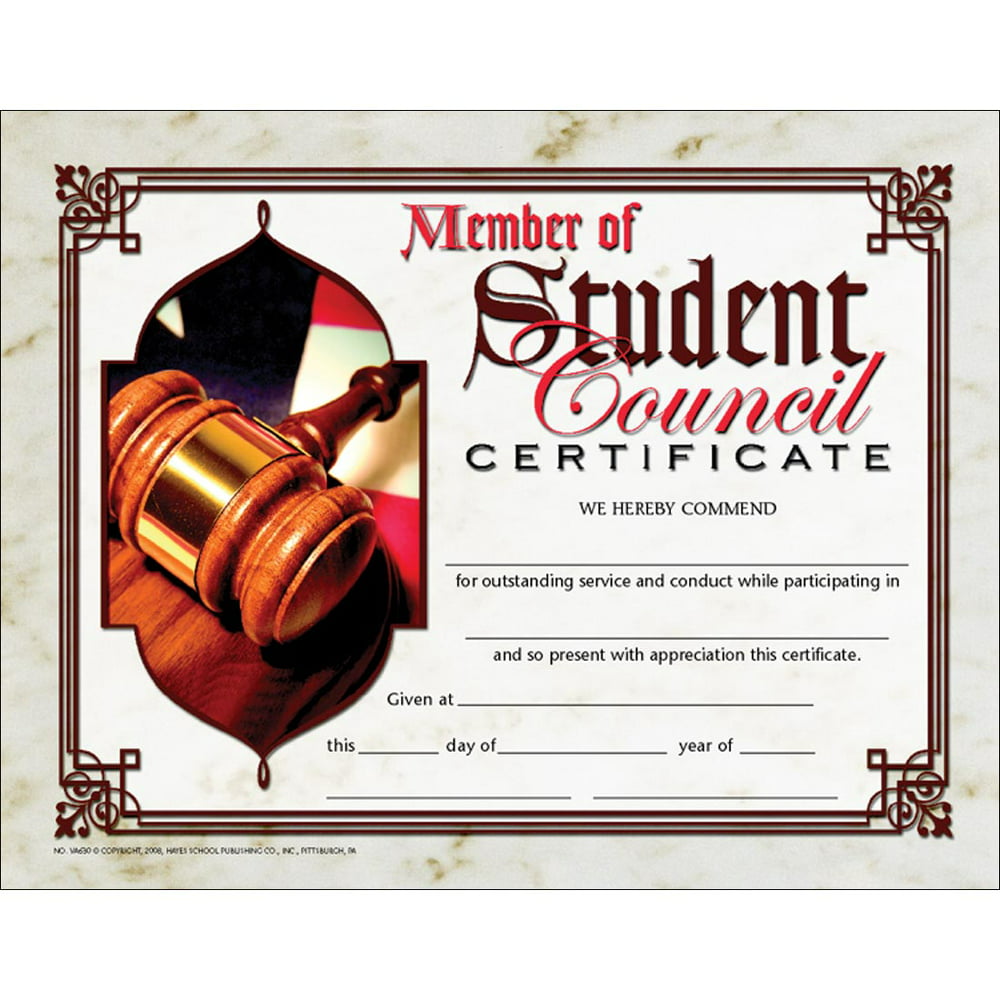 Member of Student Council Certificates