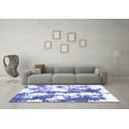 thumbnail image 3 of Ahgly Company Machine Washable Indoor Square Abstract Blue Modern Area Rugs, 3' Square, 3 of 4