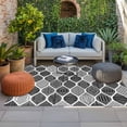 thumbnail image 2 of Black Morocco Outdoor Rug for Patio/Deck/Porch, Non-Slip Large Area Rug 6 x 9 Ft, Retro Geometric Grey Ethnic Tribal Art Indoor Outdoor Rugs Washable Area Rugs, Reversible Camping Rug Carpet Runner, 2 of 8