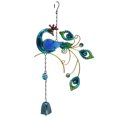 thumbnail image 1 of Carillones de viento Sailing Diseño de escultura de pavo real Metal Colgante Azul 46 cm x 24 cm, 1 of 6