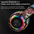 thumbnail image 5 of Christmas Gifts Liweisiy Wireless Bluetooth Cool Graffiti Led Illuminated Gaming Headset For Kids Teens Adults Headphones With Built-In Microphone Ios And D5786 Black, 5 of 9