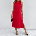 thumbnail image 2 of Summer Fashion Dresses for Womens 2026 Plus Size Solid Color Round Neck Sleeveless Dress, 2 of 8