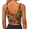 thumbnail image 4 of Picia Sunflower Sports Bra for Women,Padded Strappy Sports Bras Medium Support Yoga Bra with Removable Cups,Running Yoga Bra-X-Large, 4 of 9
