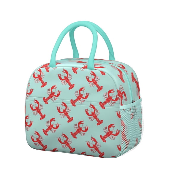 Lunch Bag Lunch Box for Women Reusable Insulated Lunch Bags,Water-Resistant I Love Lobster Seafood Cooler Lunch Tote Bag, Large Capacity for Work Travel Picnic