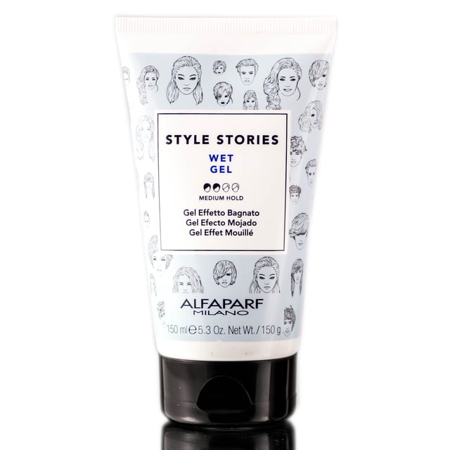5.3 oz , Alfaparf Style Stories Wet Gel Medium Hold, Alpha Parf Hair Scalp - Pack of 2 w/ Sleek Teasing Comb Alfaparf Milano by Sleekshop Alpha Parf belleza