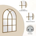 thumbnail image 4 of Melodieux 24"x 36" Arched Wall Mirror Bronze Retro Windowpane Decorative Mirror Aluminum Frame, 4 of 6