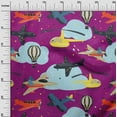 thumbnail image 3 of oneOone Cotton Cambric Purple Fabric Airplane Nursery Kids Sewing Material Print Fabric By The Yard 56 Inch Wide, 3 of 6