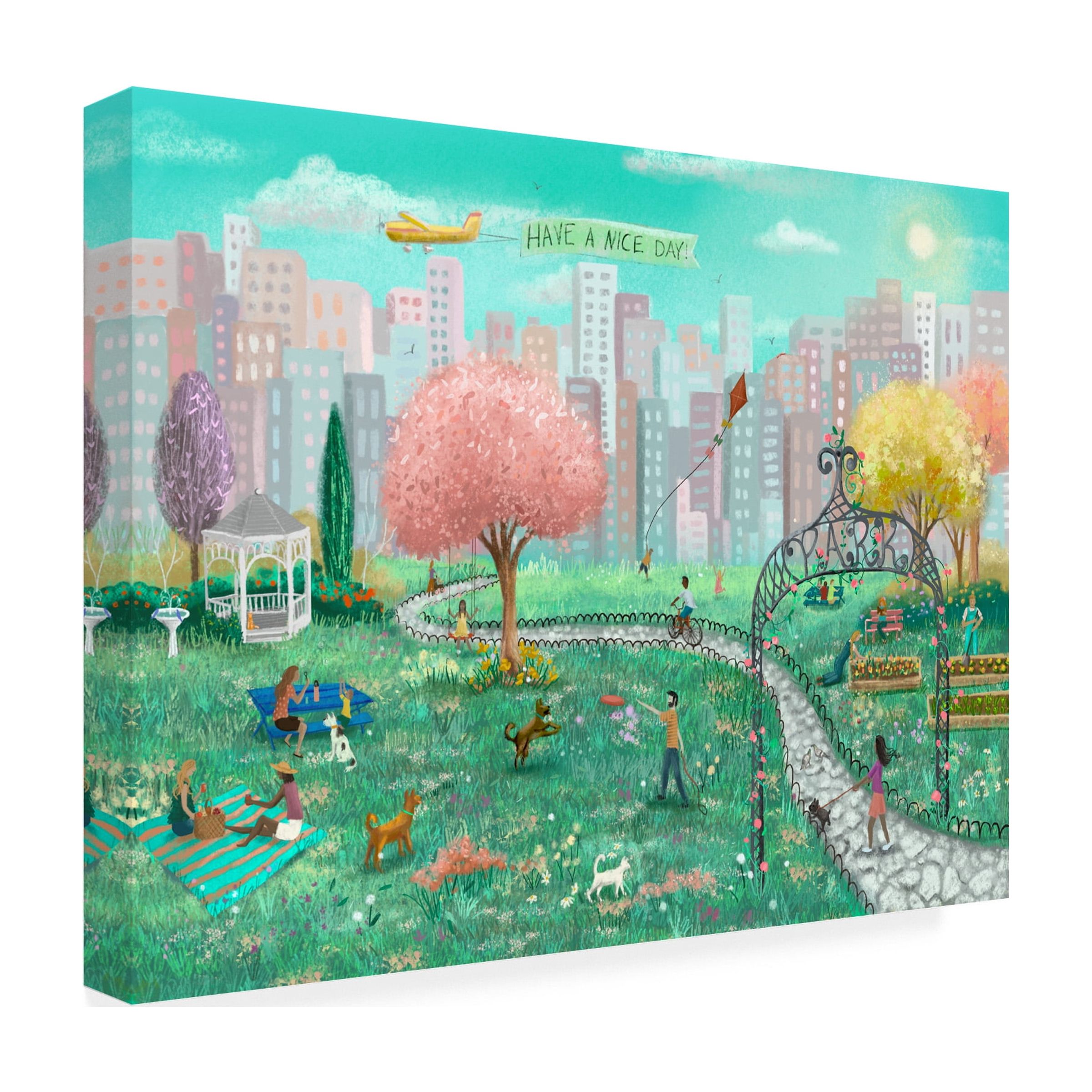Canvas Wall Art - Christine Rotolo 'A Walk In The Park' Wall Art for Living Room, Bedroom, or Office DÃ©cor by Trademark Fine Art - 32 x 24 Inches
